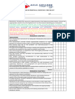 Research Proposal Defense Checklist