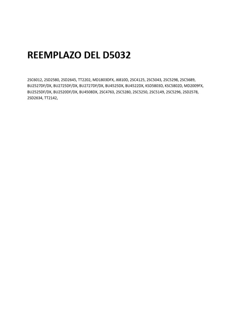Reemplazo Del D5032 | PDF
