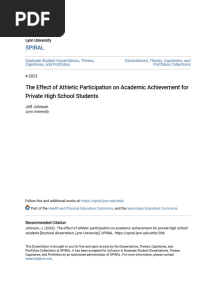 The Effect of Athletic Participation On Academic Achievement For