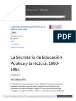 La Secretaría de Educación Pública y La Lectura, 1960-1985
