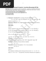 Three Dimensional Geometry Assertion-Reasoning Mcqs