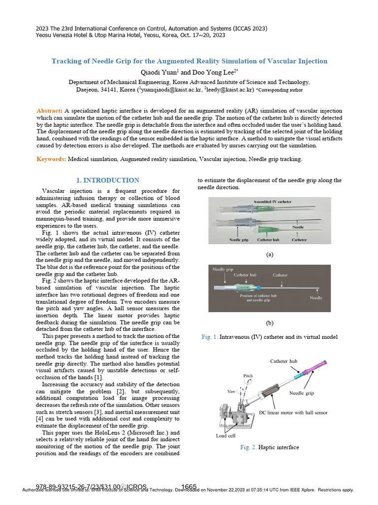 Tracking of Needle Grip For The Augmented Reality Simulation of ...