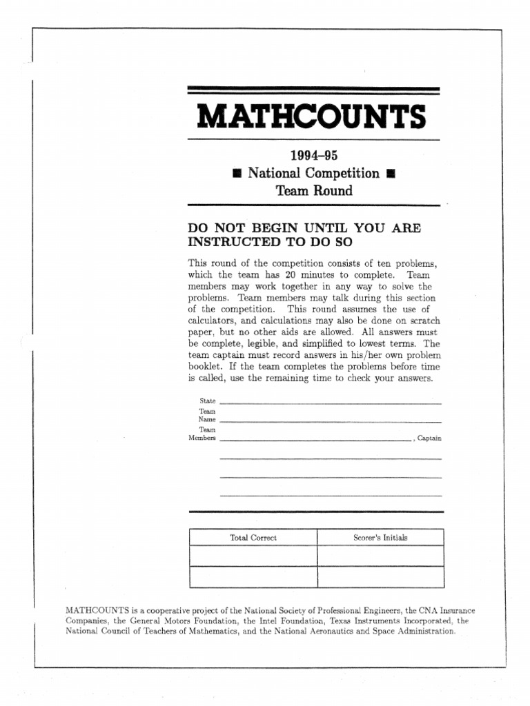 team mathcounts PDF Elementary Geometry Mathematics