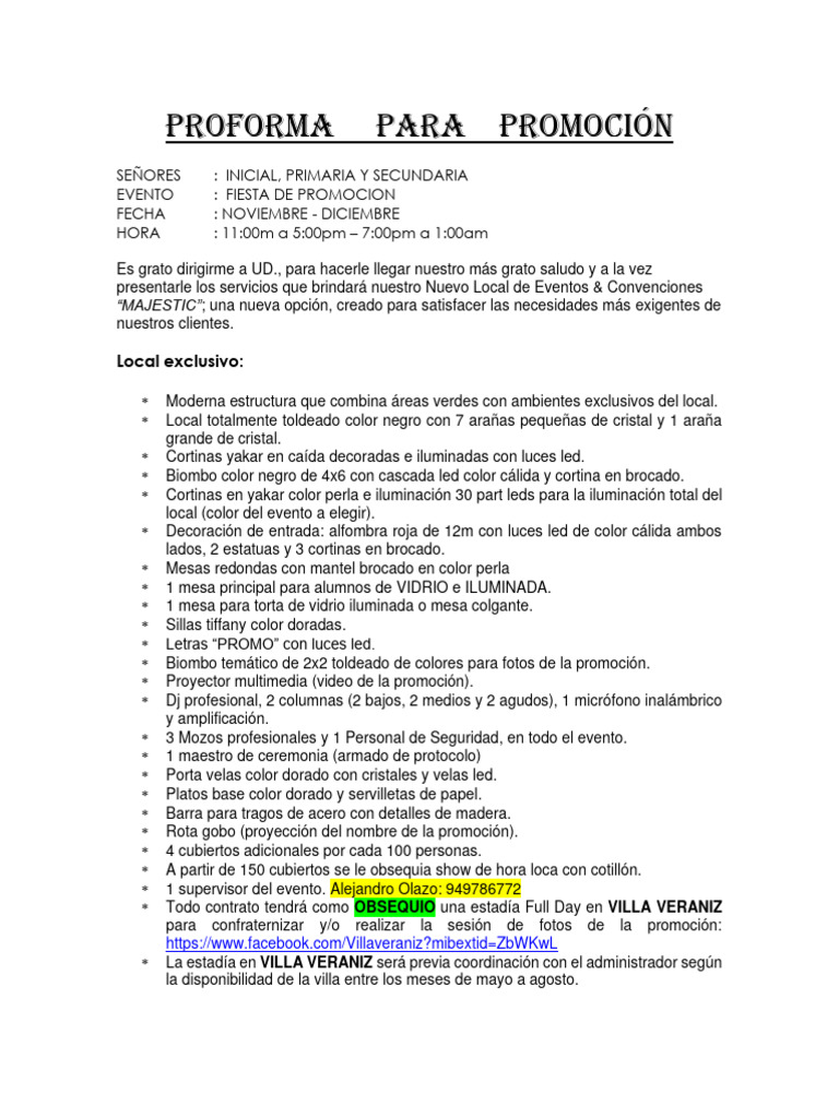 Proforma-De-Promocion 80 P-2024 | PDF | ensalada | Cocina