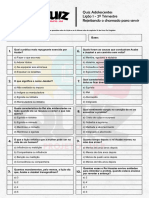 Quiz 2024 - Lição 1 - Adolescentes