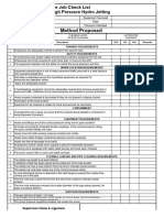 High Pressure Hydro Jetting Checklist