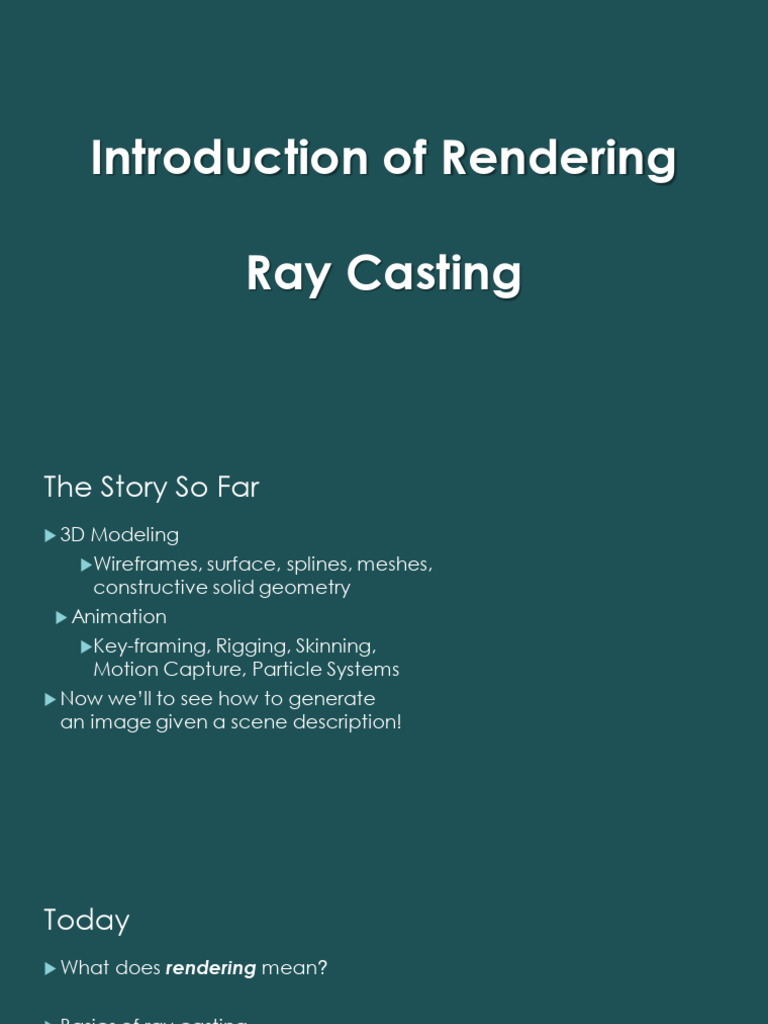 Introduction to Ray Casting Rendering | PDF | Rendering (Computer ...