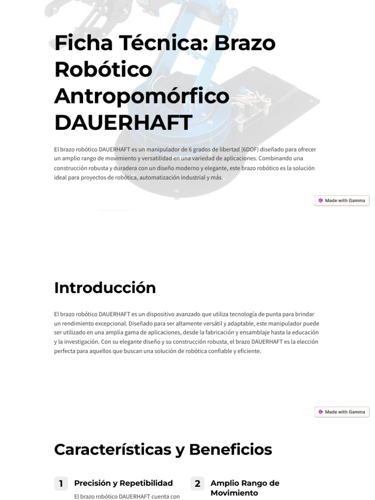 Ficha tecnica brazo robotico antropomorfico dauerhaft pdf software
