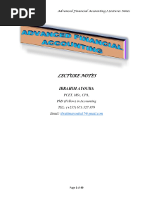 Advanced Financial Accounting I Lecture Note