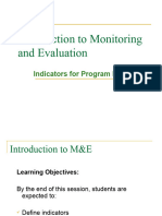 Indicators For Program M&E12