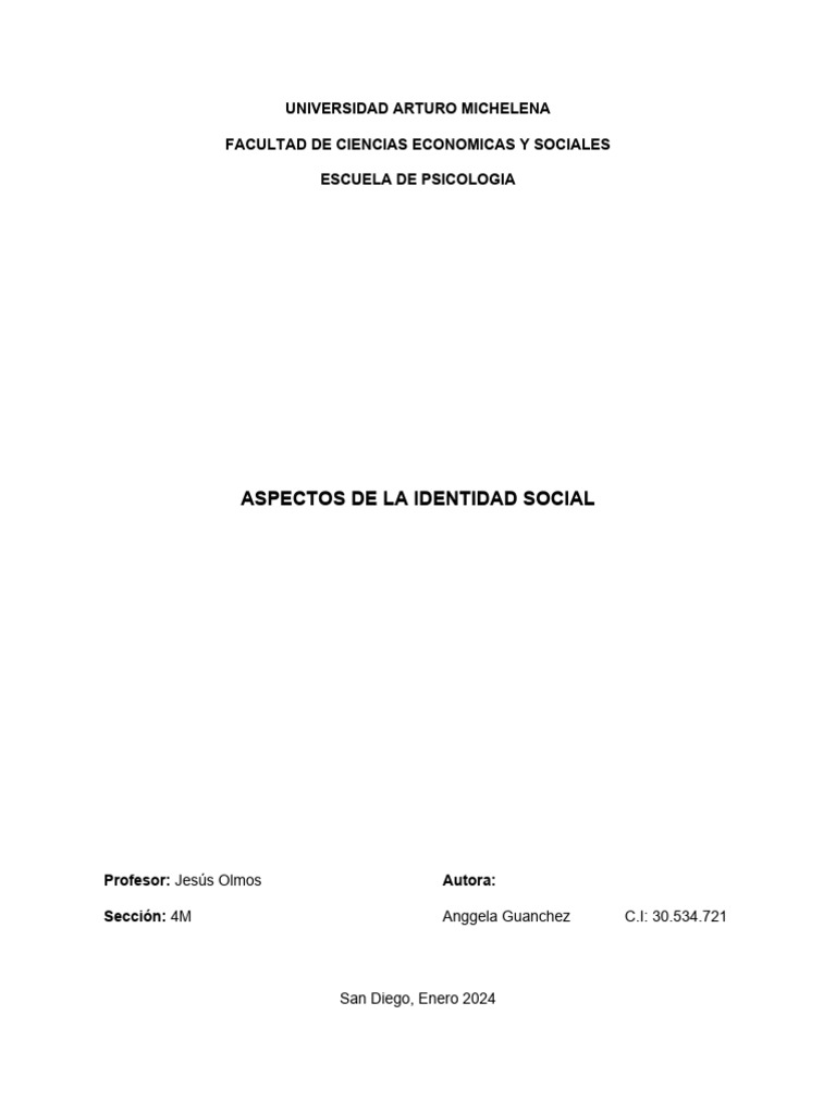 Identidad Social | PDF | Estudios de género | Género