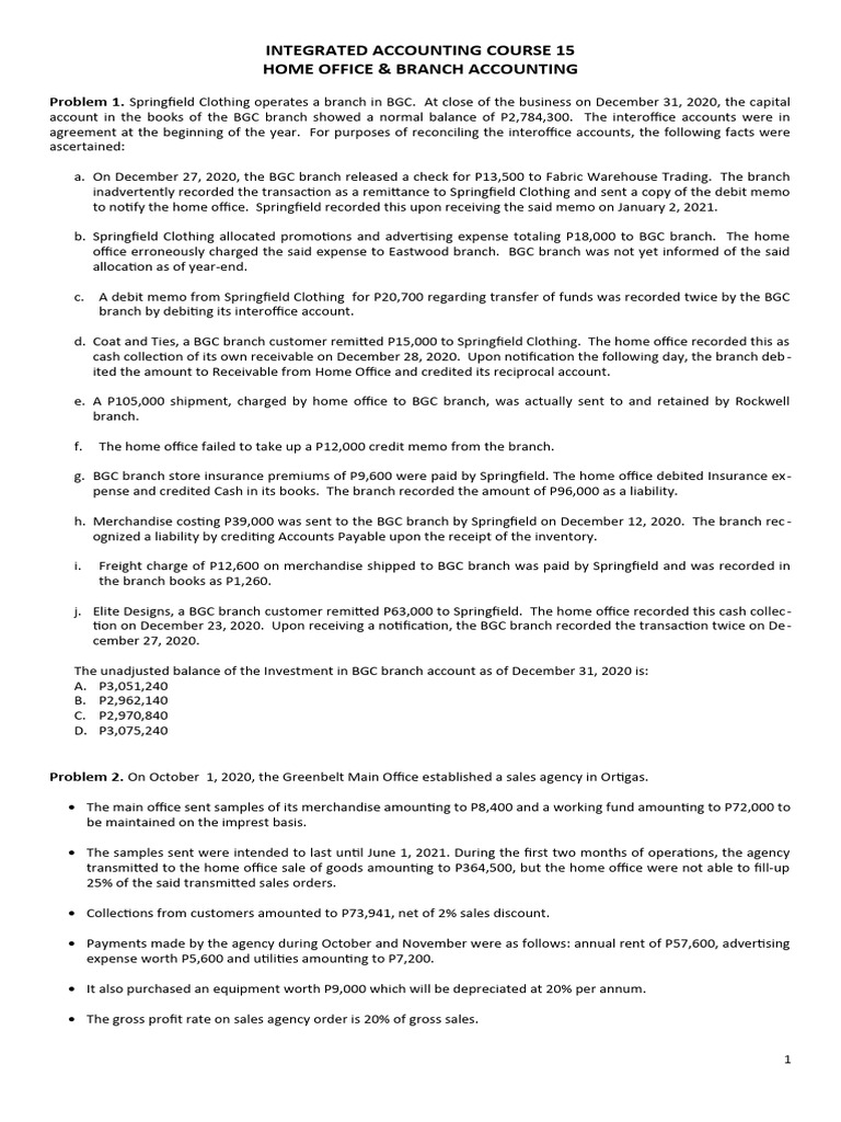 IAC 15 HOBr Supplementary Handout | PDF | Debits And Credits | Receipt