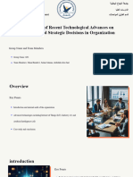 The Impact of Recent Technological Advances On Internal Forces and Strategic Decisions in Organization