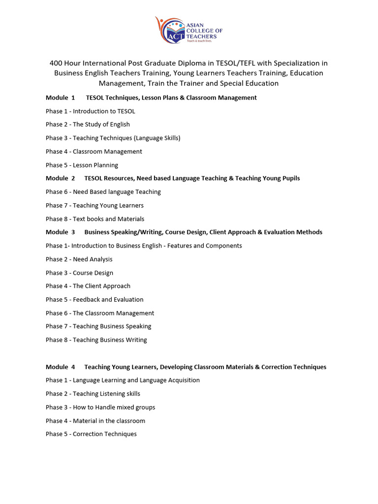 TEFL_400_hours PDF English As A Second Or Foreign Language