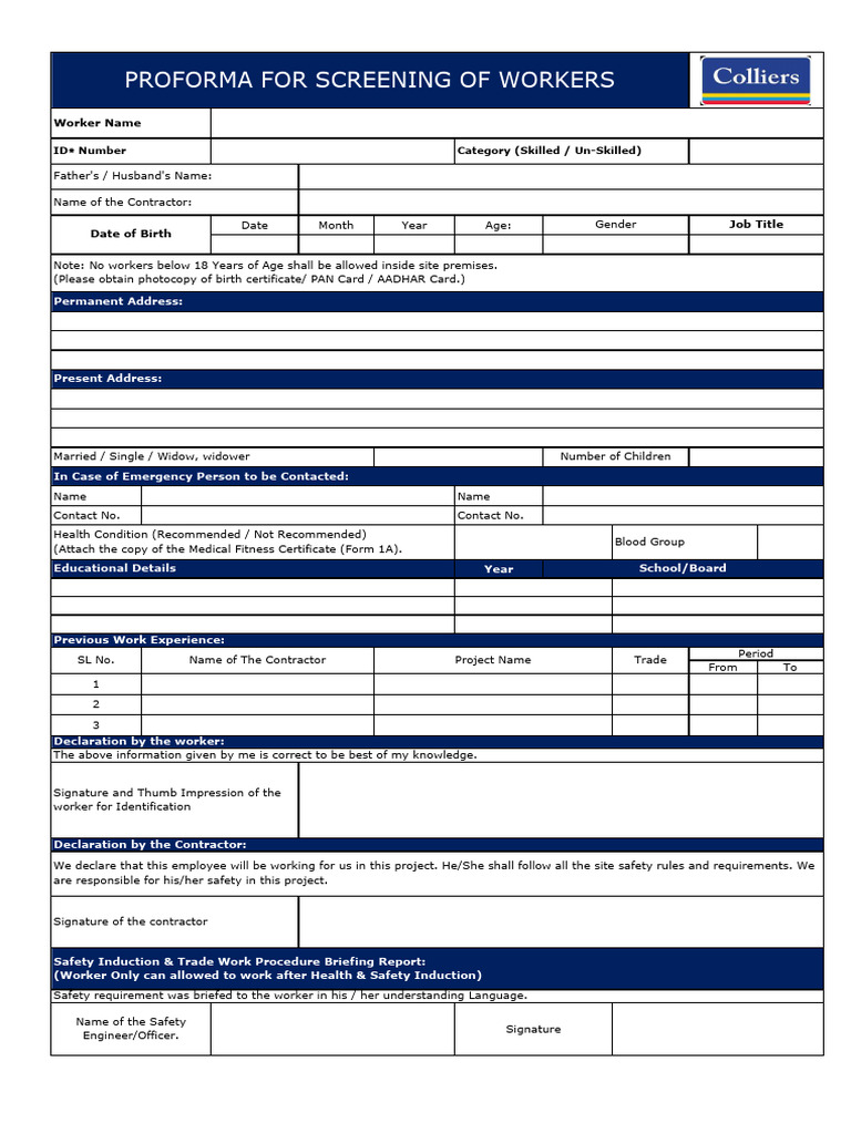Worker Screening | PDF