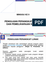 Pengujian Perangkat Lunak Dan Pemeliharaan Sistem: Minggu Ke 9