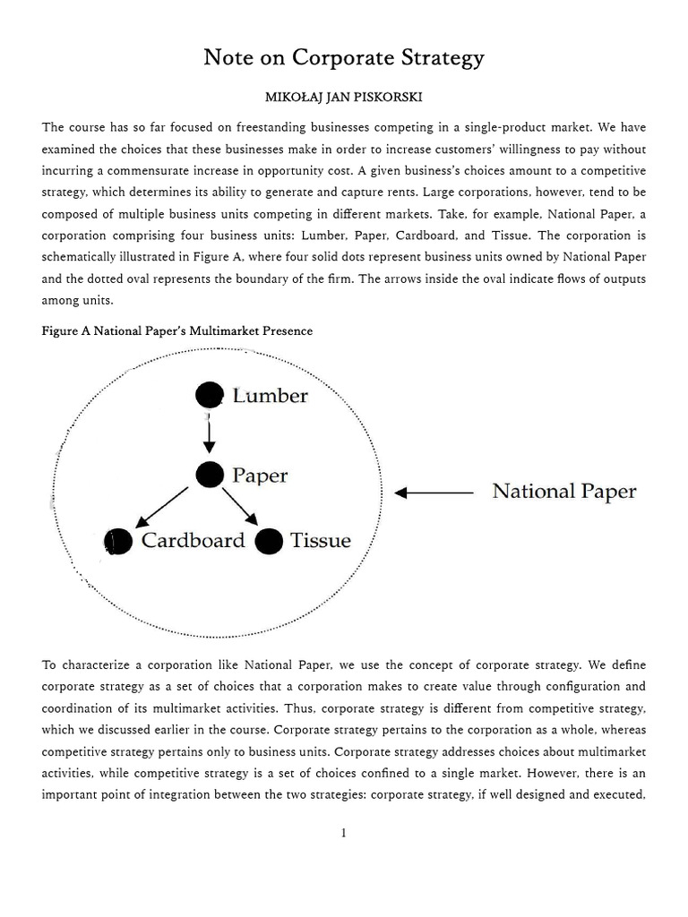 Corporate Strategy and Ownership Tests | PDF | Strategic Management ...