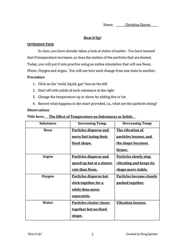 Temperature Effects on Matter States | PDF | Gases | Temperature