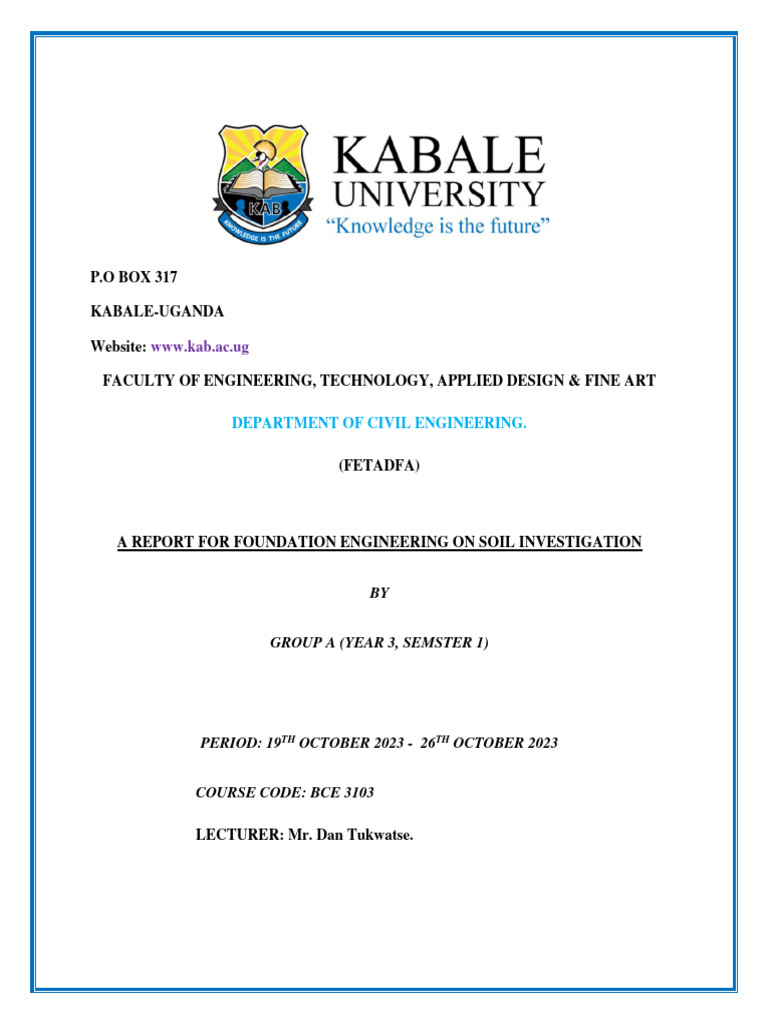 Foundation Engineering Report PDF