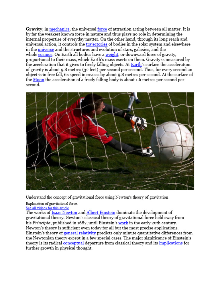 Gravity Pdf Gravity Force
