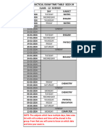Cbse Practical Exam Timetable (Science)-2023-24