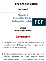 Lecture 4 Problem Formulation ModelingSimulation