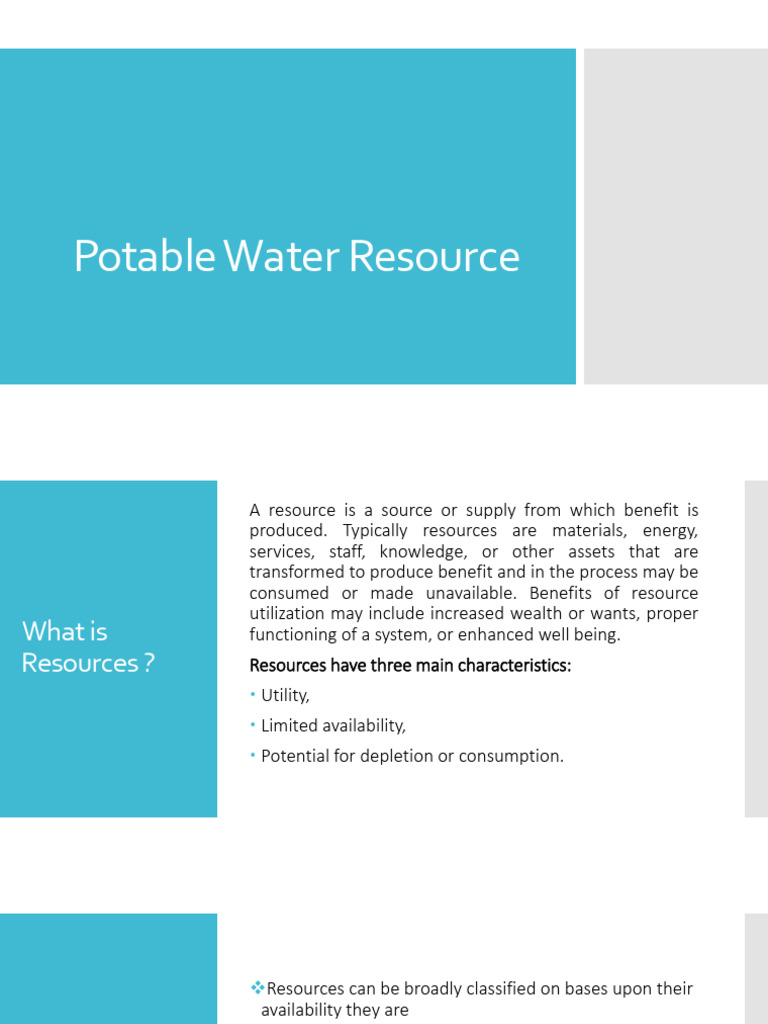 Understanding Potable Water Resources | PDF | Water Scarcity | Water