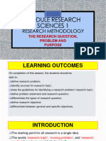Lecture 3 Research Problem, Question, Purpose