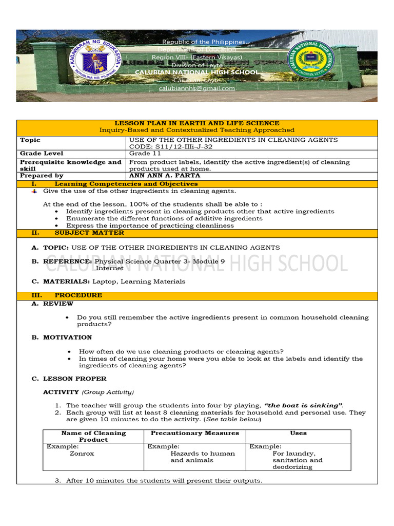 lesson plan physics PDF Perfume