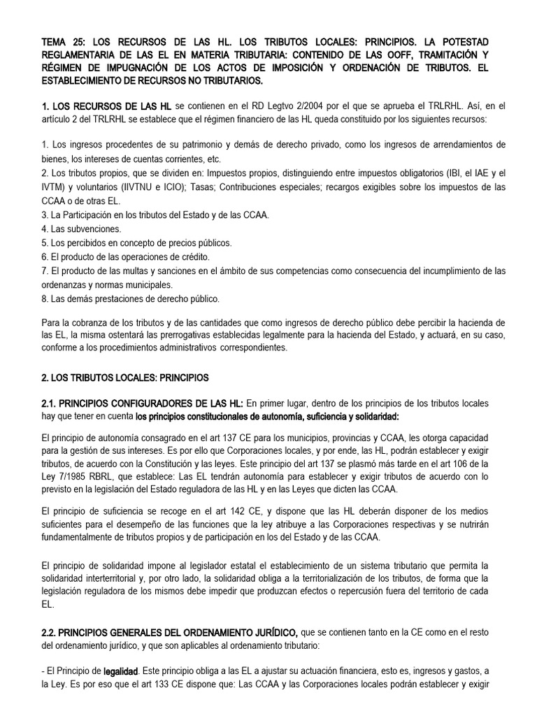Principios de los Tributos Locales | PDF | Justicia | Crimen y violencia