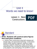 Unit 4 Words We Need To Know!: Lesson 1: Basic Constructions