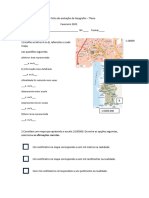 Ficha de avaliação de Geografia