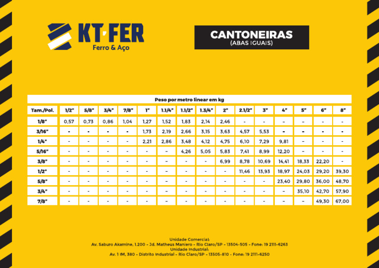 Cantoneira 2 X 3 16 X 6000