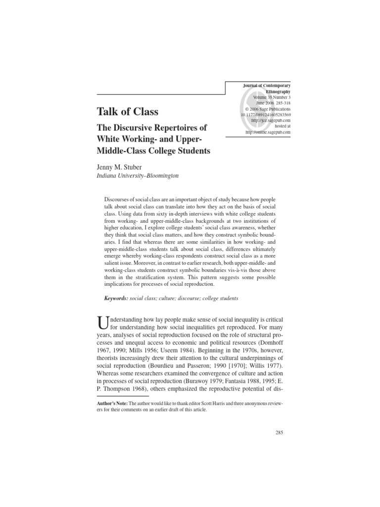 College Students & Social Class | PDF | Social Inequality ...