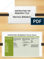 Constructing The Research Title