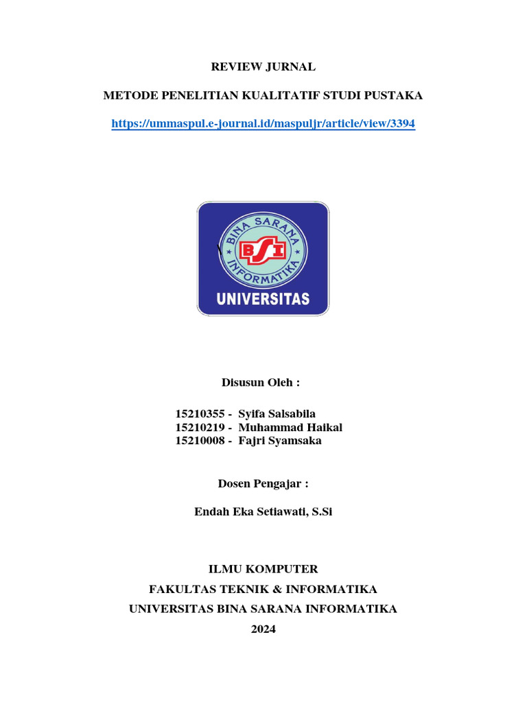 Review Jurnal - Penelitian Ilmu Komputer Kelompok 2 | PDF