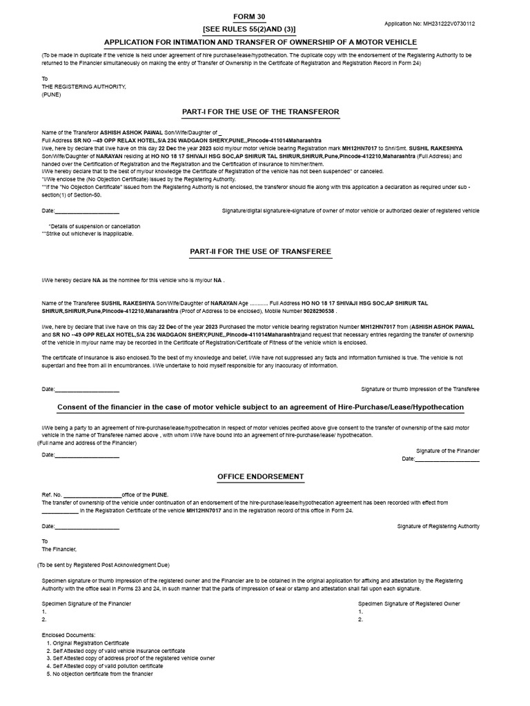 Form 30 download free pdf private law