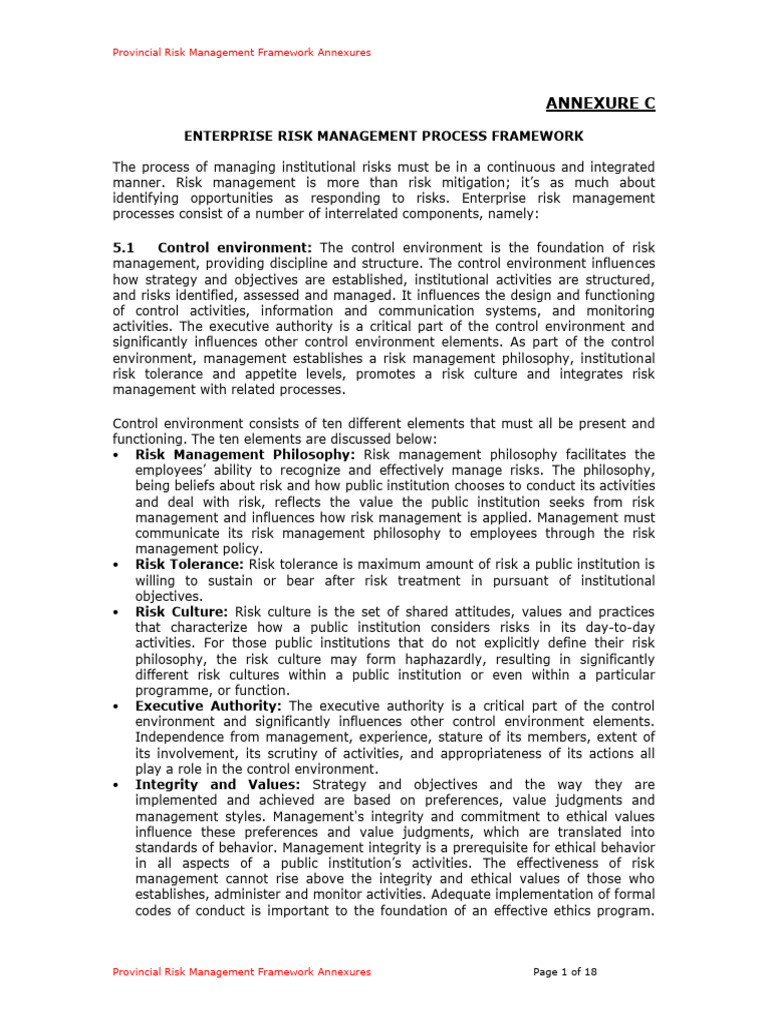 Enterprise Risk Management Framework | PDF | Risk | Risk Management