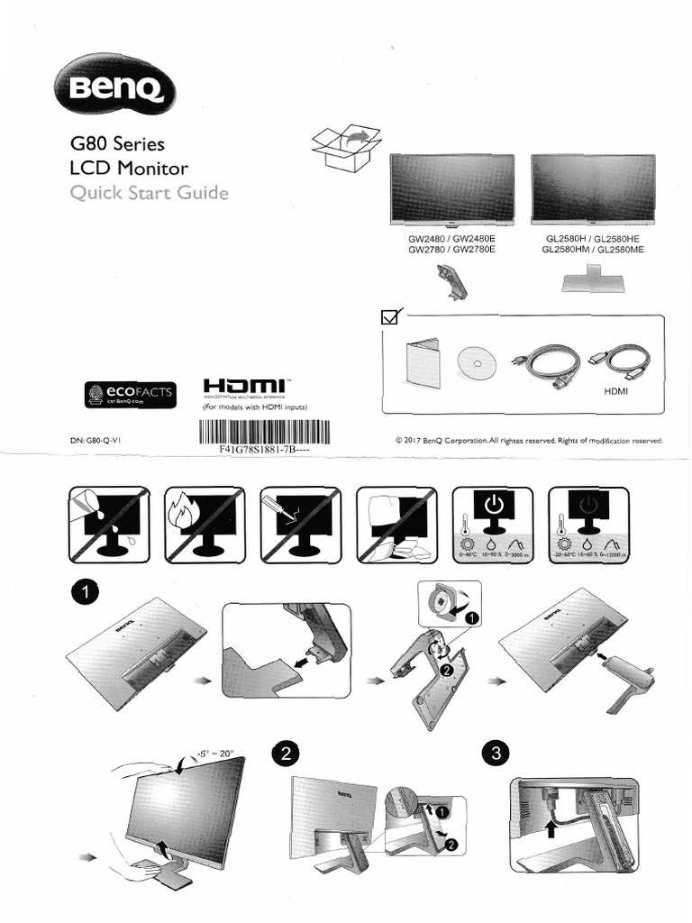 BenQ G80 Series LCD Monitor Guide | PDF
