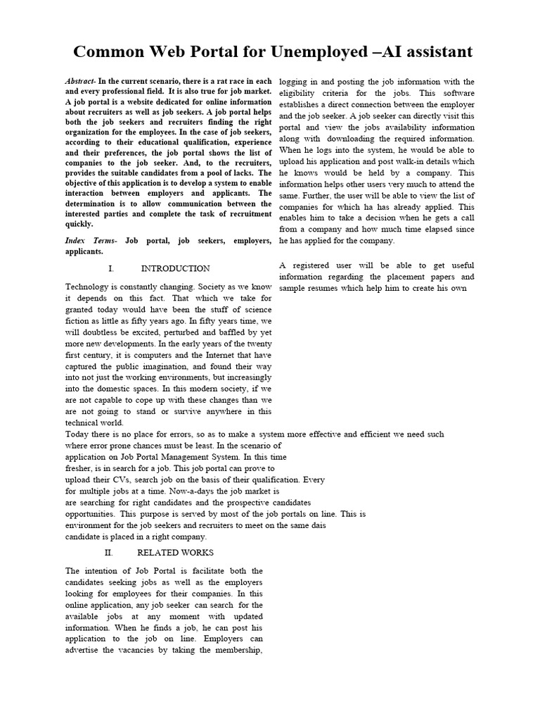A online job portal management system pdf recruitment r sum 
