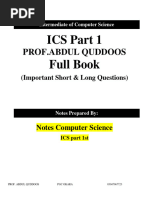 ICS Part - 1 Full Book Short+Long Questions