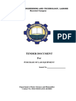 Tender Document For: University of Engineering and Technology, Lahore Narowal Campus