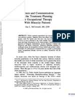 Cultura e Comunicação No Planejamento Do Tratamento para Terapia Ocupacional Com Pacientes Minoritários