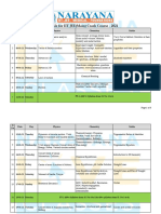 JEE Crash Course Schedule PDF