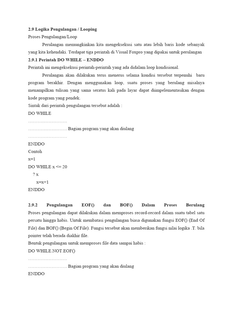 Looping | PDF | Metode & Bahan Ajar | Teknologi & Rekayasa