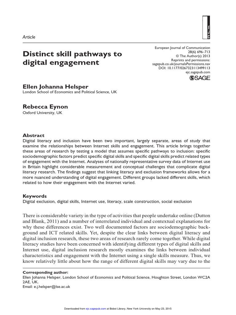 Digital Engagement | PDF | Literacy | Information And Communications ...