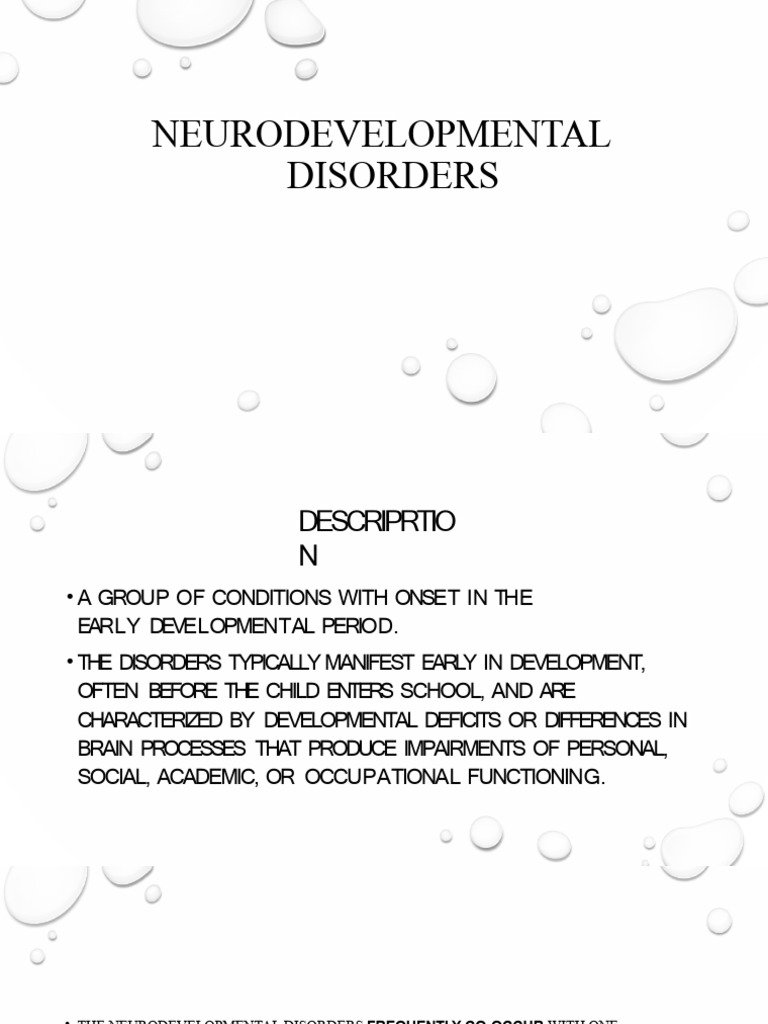 Overview of Neurodevelopmental Disorders | PDF | Intellectual ...