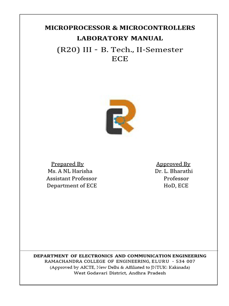 Microprocessor & Microcontroller Lab Manual | PDF | Engineering ...