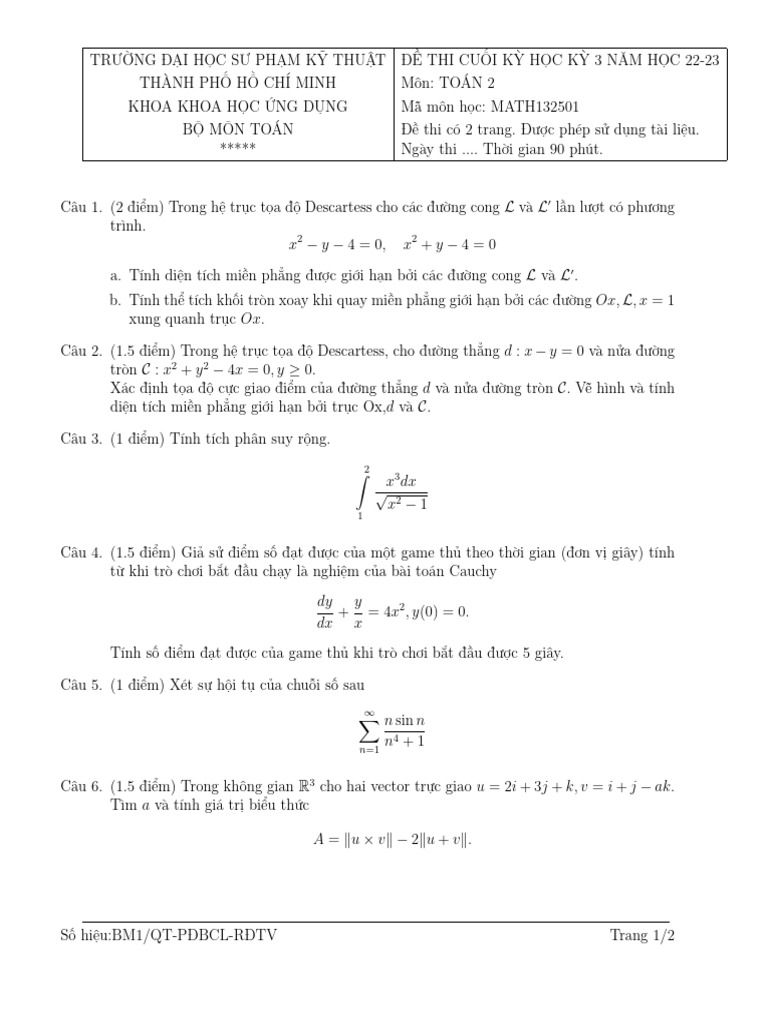 Toan2 DT With Ans | PDF