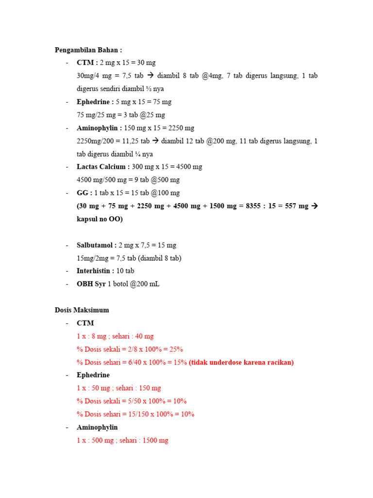 Dosis Racikan Obat untuk Tn. Sodikin | PDF